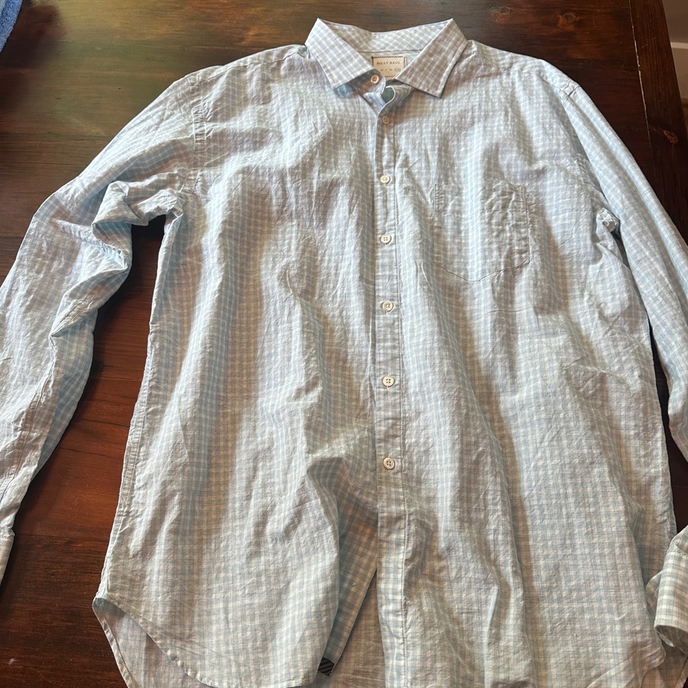 Billy Reid Light Blue Gingham Shirt